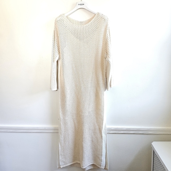 New Young Fabulous & Broke Santorini Crochet Ivory Bone Maxi Dress/Cover-Up XS - Picture 11 of 16